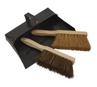 Sealey 3 Piece Metal Dustpan and Brush Set
