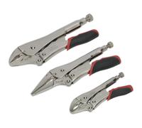 Sealey AK6863 3pc Quick Release Locking Pliers Set Heavy Duty