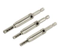 Sealey AK3HD Self-Centring Chamfered Hinge Drill Set 3Pc