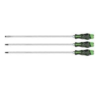 Extra-Long Hammer-Thru Screwdriver Set Hi-Vis Green 450mm 3pc