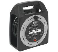 Sealey 3 Socket Cable Extension Reel Box 240v 15m