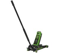 Sealey 3 Tonne Low Profile Trolley Jack, Car Jack, with Rocket Lift - Green - 3040AG
