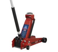 Sealey 3 Tonne Standard Chassis Trolley Jack 130-520mm Red/Black 3000CXD