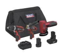 Sealey 3 X 12V Sv12 Series Cordless Power Tool Combo Kit Cp1200Combo7