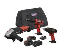 Sealey Cordless Tool Combo SV20 Series CP20VCOMBO1 – 3 x 20V, 2 Batteries