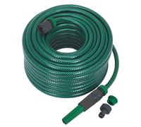 Sealey 30 Metres Water Hose With Fittings & Spray/Jet Nozzle Green PVC GH30R