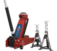 Sealey 3000CXD Yankee Trolley Jack and Axle Stand Set 3 Tonne
