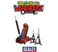 Sealey 3000CXDCOMBO1 Trolley Jack & Pair Of Axle Stands Set 3t per Stand