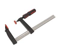 Sealey 300mm F Clamp Carbon Steel Bar Cast Iron Jaws Soft Grip Handle AK300F
