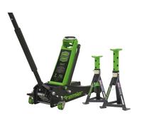 Sealey 3040AGCOMBO1 Trolley Jack 3 Tonne & Axle Stands (Pair) 3 Tonne Per Stand Combo