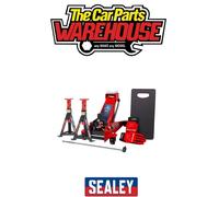 Sealey 3290CXCOMBO 3T 3290CX Trolley Jack Axle Stands Breaker Bar Gloves