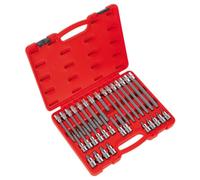 Sealey 32Pc 1/2" Square Drive Ribe Socket Bit Set Chrome Vanadium Steel Ak2198