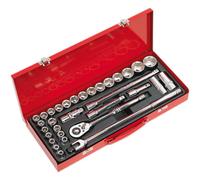 Sealey Ak693 Socket Set 32Pc 1/2Sq Drive 6Pt Walldrive - Duometric