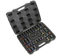 Premier Lock-On Standard & Deep Impact Socket Set - 34 Piece 1/2in Square Drive
