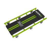 Sealey 36" Deluxe American-Style Creeper With Steel Frame & 6 Wheels - Hi-Vis Green Scr75Hv