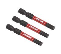 Sealey 3pc 50mm Hex 5mm Impact Power Tool Bit Set - AK8238, Red
