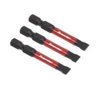 Sealey Impact Power Tool Slotted Screwdriver Bits 6.5mm 50mm Pack of 3
