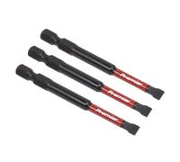 Sealey Impact Power Tool Slotted Screwdriver Bits 5.5mm 75mm Pack of 3