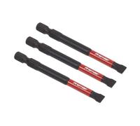 Sealey Premier Slotted 6.5mm Impact Power Tool Bits 75mm - 3pc