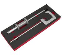 Sealey 3pc Slide Hammer & G-Hook Set - 460mm Extension Bar - VS3817