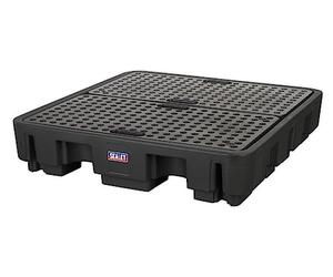 Sealey 4 Drum Polyethylene Barrel Bund/Spill Pallet 1380 x 1290 x 280mm - DRP18