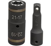 Sealey 4-In-1 Alloy Wheel Nut 1/2" Impact Hex 17,19,21,22mm Socket Set, SX1821