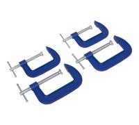 Sealey AK6003SET G-Clamp Set 75Mm & 100Mm - 4Pc