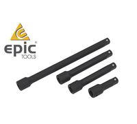 Sealey 4 Piece Impact Rated 1/2" Sq Extension Bar Set,75mm-250mm Length, AK5513