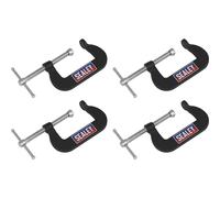 Sealey 4pc Set Junior C-Clamp - 51mm X 32mm