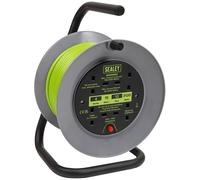 Sealey BCR153TG Cable Reel With Thermal Trip 4 X 230V 15M - Green
