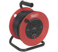 Sealey CR22525 25m Heavy-Duty Cable Reel with Thermal Trip 4 x 230V