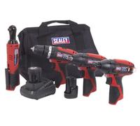 Sealey 4 X 12V Sv12 Series Cordless Power Tool Combo Kit Cp1200Combo