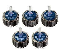 Sealey Ø40 x 20mm Abrasive Flap Wheel Ø6mm Shaft 60Grit - Pack of 5 FW4020605