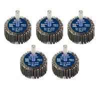 Sealey Flap Wheels Ø40 x 20mm Ø6mm Shaft Assorted Grit - Pack of 5