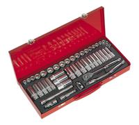 Sealey Ak692 Socket Set 45Pc 3/8Sq Drive 6Pt Walldrive - Duometric