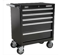 Sealey 5 Drawer Rollcab Black With 45mm Slided Drawer Ball Bearings New