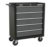 Sealey 5-Drawer Rollcab With Ball-Bearing Slides & Two Keys - Black/Grey AP2505B