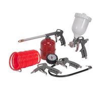 Sealey 5 Pce Air Tool KIT Inc Spray/Blow/Paraffin Gun,Tyre Inflator & Hose SA33G