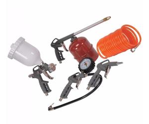 Sealey 5 Pce Air Tool KIT Inc Spray/Blow/Paraffin Gun,Tyre Inflator & Hose SA33G