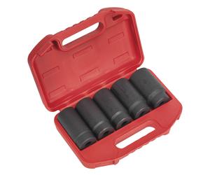 SEALEY 5 Piece 1/2" Deep Metric Impact HUB NUT Socket Set 29,30,32,34,36mm SX050