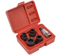 Sealey 5 Piece 1/2" Drive Pentagon Brake Caliper Socket Set for Bendix and Girling Brakes