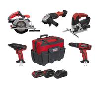 Sealey 5 x 20V SV20 Series Cordless 5 Tool Combo Kit 2 Batteries CP20VCOMBO13