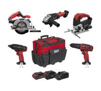 Sealey, 5 x 20V SV20 Series Cordless 5 Tool Combo Kit - 2 Batteries - CP20VCOMBO13