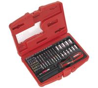 Sealey Ak64903 Fine Tooth Ratchet Screwdriver and Accessory Set 51Pc