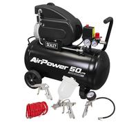 Sealey 50L Direct Drive Air Compressor 2hp with 4pc Air Accessory Kit SAC5020APK