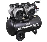 Sealey 50L Low Noise Oil Free Direct Drive Air Compressor 2 x 2hp SAC5001S