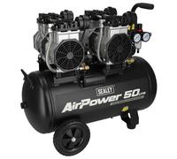 Sealey 50L Low Noise Oil Free Direct Drive Air Compressor 2 x 2hp SAC5001S