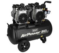Sealey 50L Low Noise Oil Free Direct Drive Air Compressor 2 x 2hp SAC5001S