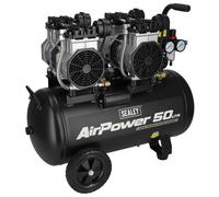 Sealey 50L Low Noise Oil Free Direct Drive Air Compressor 2 x 2hp SAC5001S