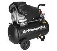Sealey 50L V-Twin Direct Drive Air Compressor 3hp 230V 13A Portable SAC5030VA